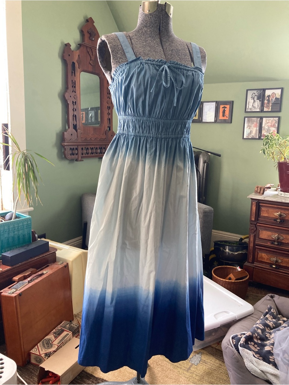J. Crew Women’s Blue Ombre Sundress with Smocked Bodice